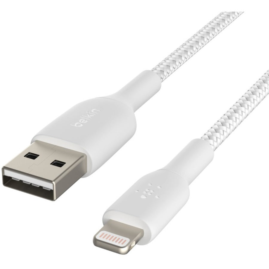 Belkin Braided Lightning to USB-A Cable (1m / 3.3ft, White) - CAA002bt1MWH