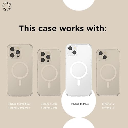 PopSockets iPhone 14 Plus Phone Case with MagSafe- Clay Rosa