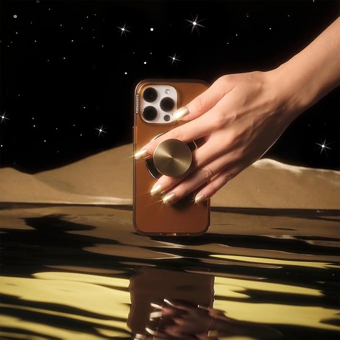 PopSockets iPhone 15 Pro Phone Case with MagSafe, Wireless Charging Compatible, Neutral - Amber