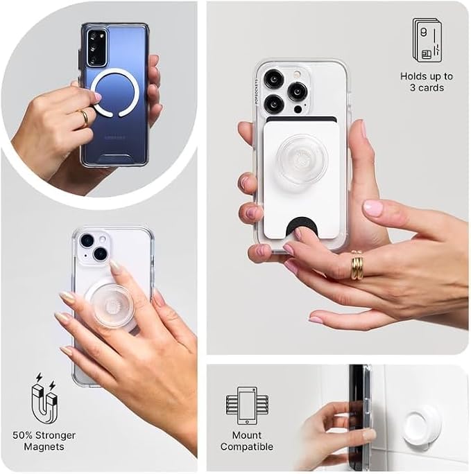 PopSockets iPhone 14 Pro Phone Case with MagSafe, Wireless Charging Compatible, Disney - Boho Wildflowers Blue