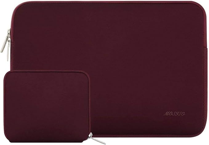 MOSISO Laptop Case 15 inch, 15 inch Laptop Sleeve Bag Compatible with MacBook Air 15 M4 A3241 M3 A3114 M2 A2941 2025 2024 2023, Dell XPS 15, Neoprene Computer Sleeve Bag with Small Case, Wine Red