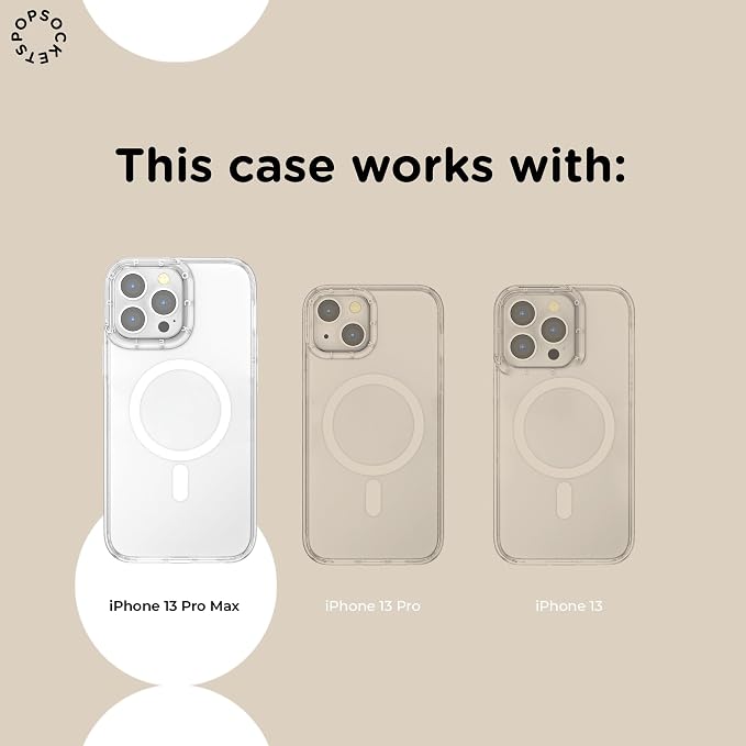 PopSockets iPhone 13 Pro Max Phone Case with MagSafe, Wireless Charging Compatible, Bookish - Storied Shelves