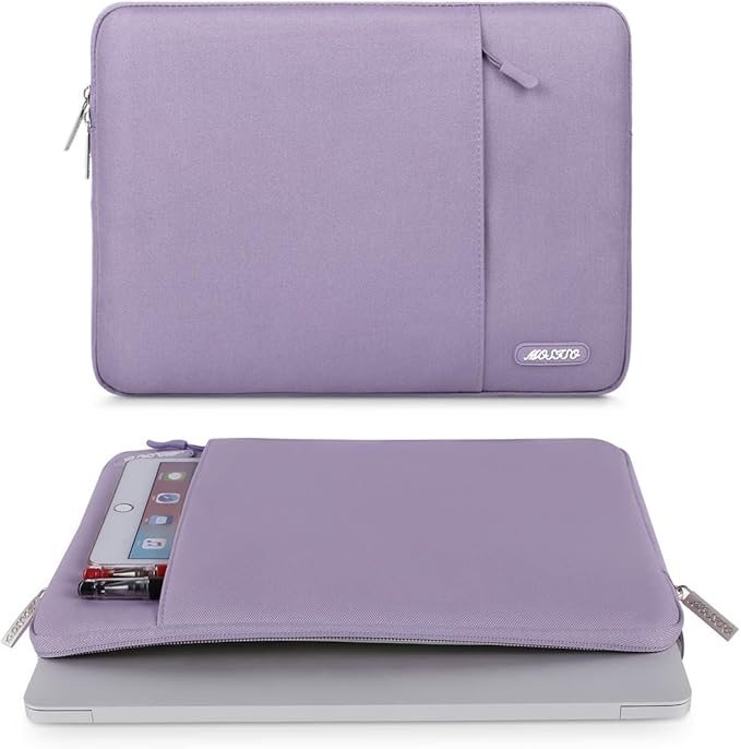 MOSISO Laptop Case 13 inch, 13 inch Laptop Sleeve Compatible with MacBook Air M4 M3 M2 M1 2025-2018 / Pro M2 M1 2025-2016, Polyester Vertical Computer Sleeve Bag with Pocket, Purple