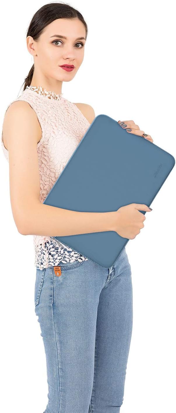 MOSISO Laptop Case 13.3 inch, 13-13.3 inch Laptop Sleeve Bag Compatible with MacBook Air/Pro 13 / Pro 14, HP Dell ASUS Lenovo Notebook, Neoprene Computer Sleeve Bag with Small Case, Navy Lime