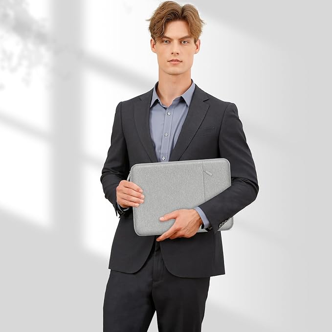 MOSISO Laptop Case 17.3 inch, 17-17.3 inch Laptop Sleeve Compatible with Dell, HP, Lenovo, Asus, Acer, Alienware, Polyester Vertical Computer Sleeve Bag with Pocket, Gray