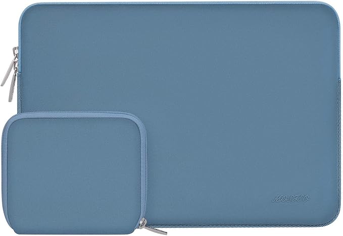 MOSISO Laptop Case 13.3 inch, 13-13.3 inch Laptop Sleeve Bag Compatible with MacBook Air/Pro 13 / Pro 14, HP Dell ASUS Lenovo Notebook, Neoprene Computer Sleeve Bag with Small Case, Navy Lime