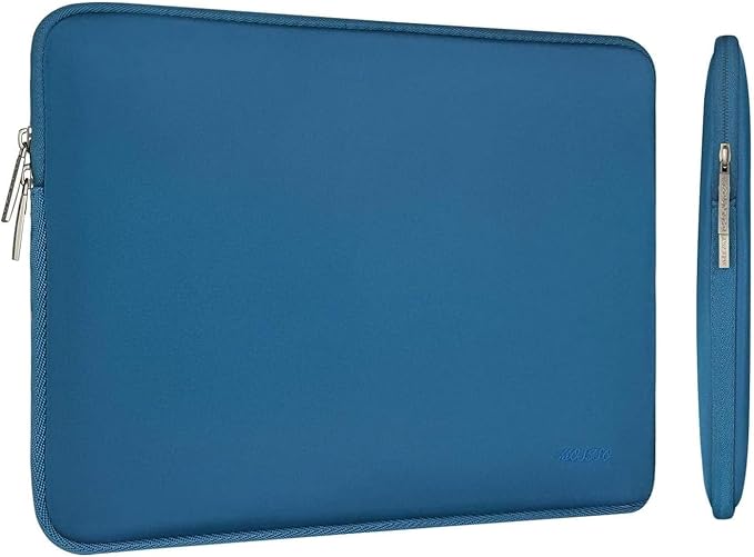 MOSISO Laptop Case 13.3 inch, 13-13.3 inch Laptop Sleeve Bag Compatible with MacBook Air/Pro 13 / Pro 14, HP Dell ASUS Lenovo Notebook, Neoprene Computer Sleeve Bag with Small Case, Lake Blue