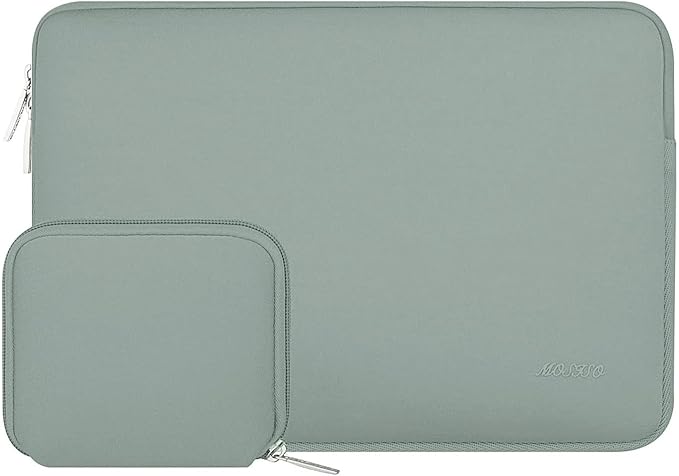 MOSISO Laptop Case 13.3 inch, 13-13.3 inch Laptop Sleeve Bag Compatible with MacBook Air/Pro 13 / Pro 14, HP Dell ASUS Lenovo Notebook, Neoprene Computer Sleeve Bag with Small Case, Antique Green
