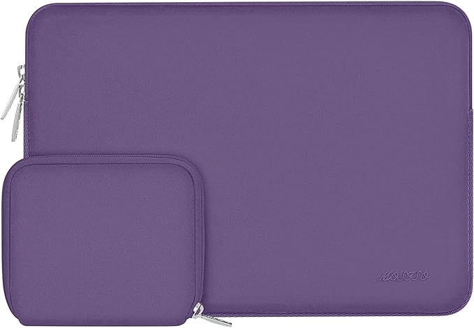 MOSISO Laptop Case 13.3 inch, 13-13.3 inch Laptop Sleeve Bag Compatible with MacBook Air/Pro 13 / Pro 14, HP Dell ASUS Lenovo Notebook, Neoprene Computer Sleeve Bag with Small Case, Grape Purple