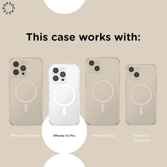 PopSockets iPhone 14 Pro Phone Case with MagSafe- Cherry Pop | Magnetic, Wireless Charging, Camera & Drop Protection, Cherry, Fruit, Electronic Accessories, For iPad/Kindle/iPhone/Android