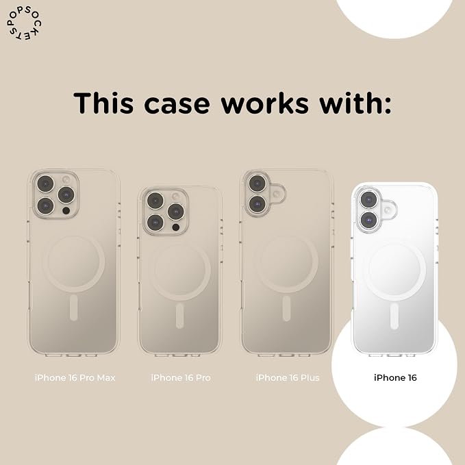 PopSockets iPhone 16 Phone Case with MagSafe- Aura | Magnetic, Wireless Charging, Camera & Drop Protection, Purple, Aura, Electronic Accessories, For iPad/Kindle/iPhone/Android