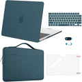 MOSISO Compatible with MacBook Air 13 inch Case 2025 2024 2023 2022 M4 A3240 M3 A3113 M2 A2681, Hard Shell&Sleeve Bag&Keyboard Skin&Webcam Cover&Screen Film for MacBook Air 13.6 inch, Teal Green