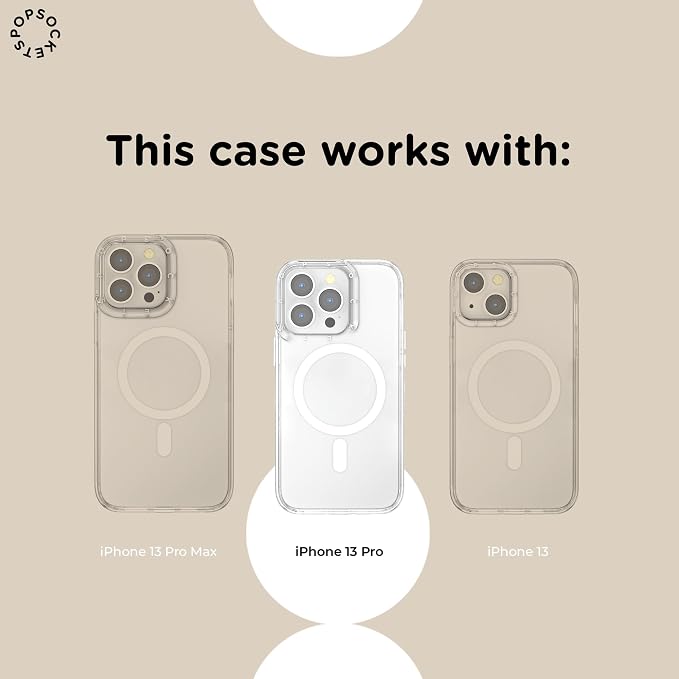 PopSockets iPhone 13 Pro Phone Case with MagSafe- Cottage Tutu | Magnetic, Wireless Charging, Camera & Drop Protection, Yellow, Butter, Flower, Floral