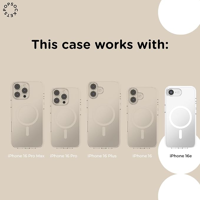 PopSockets iPhone 16/17E Phone Case with MagSafe- Starstruck | Magnetic, Wireless Charging, Camera & Drop Protection, Electronic Accessories, For iPad/Kindle/iPhone/Android