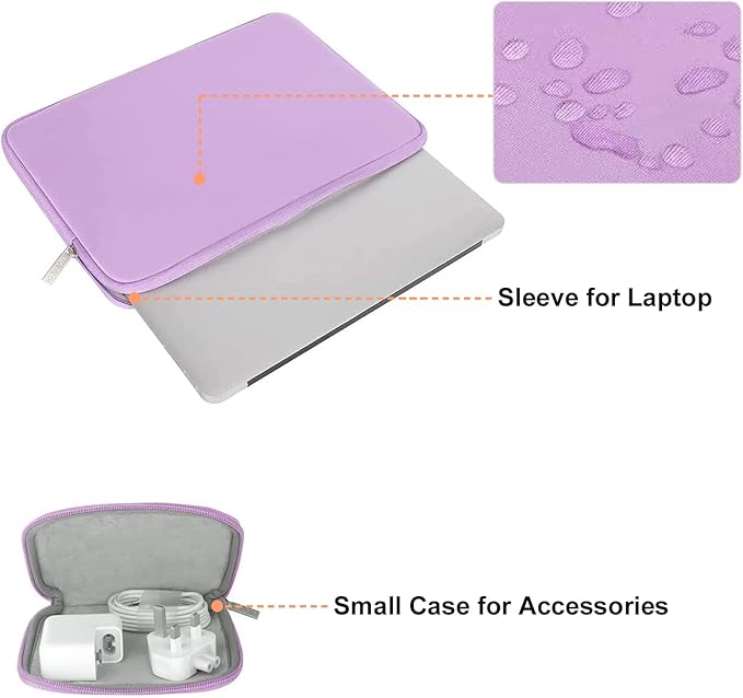MOSISO Laptop Case 13 inch, 13 inch Laptop Sleeve Bag Compatible with MacBook Air 13 M4 M3 M2 M1 2025-2018 / Pro 13 M2 M1 2025-2016, Neoprene Computer Sleeve Bag with Small Case, Purple
