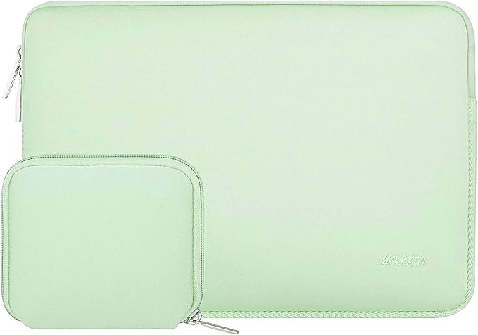 MOSISO Laptop Case 15 inch, 15 inch Laptop Sleeve Bag Compatible with MacBook Air 15 M4 A3241 M3 A3114 M2 A2941 2025 2024 2023, Dell XPS 15, Neoprene Computer Sleeve Bag with Small Case,Honeydew Green