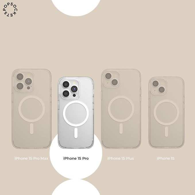 PopSockets iPhone 15 Pro Phone Case with MagSafe- Olive | Magnetic, Wireless Charging, Camera & Drop Protection, Green, Teal, Turquoise, iPad, Removable, Popper