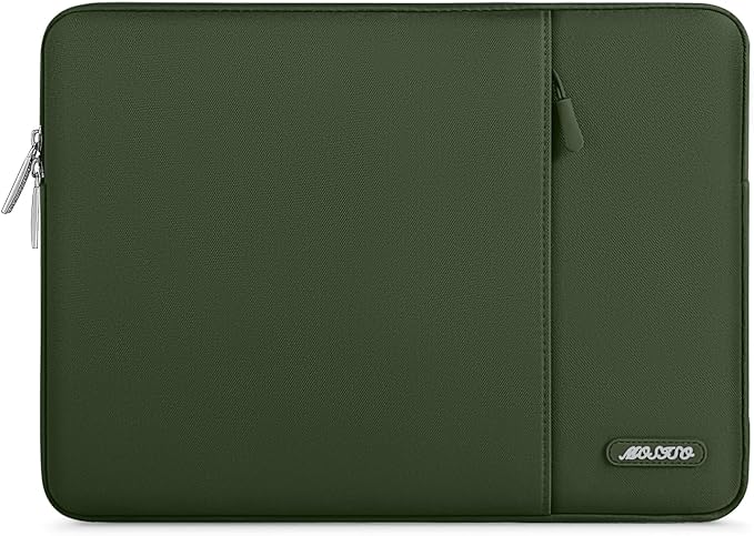 MOSISO Laptop Case 15 inch, 15 inch Laptop Sleeve Compatible with MacBook Air 15 M4 A3241 M3 A3114 M2 A2941 2025 2024 2023,Dell XPS 15,Polyester Vertical Computer Sleeve Bag with Pocket, Army Green