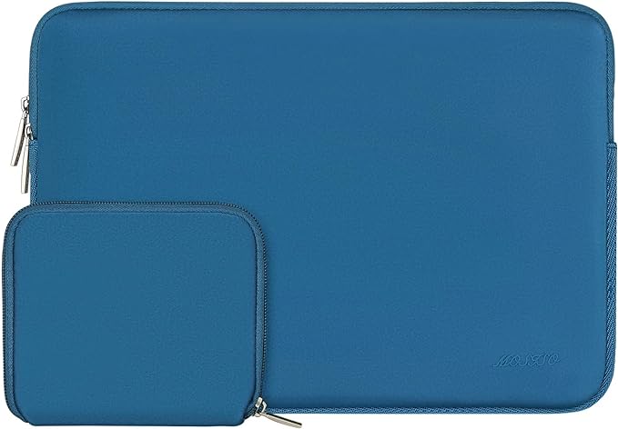 MOSISO Laptop Case 13.3 inch, 13-13.3 inch Laptop Sleeve Bag Compatible with MacBook Air/Pro 13 / Pro 14, HP Dell ASUS Lenovo Notebook, Neoprene Computer Sleeve Bag with Small Case, Lake Blue
