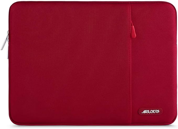 MOSISO Laptop Case 13 inch, 13 inch Laptop Sleeve Compatible with MacBook Air M4 M3 M2 M1 2025-2018 / Pro M2 M1 2025-2016, Polyester Vertical Computer Sleeve Bag with Pocket, Red