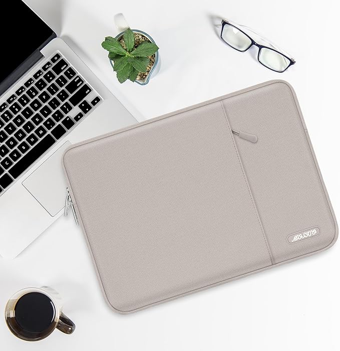 MOSISO Laptop Case 15 inch, 15 inch Laptop Sleeve Compatible with MacBook Air 15 M4 A3241 M3 A3114 M2 A2941 2025 2024 2023,Dell XPS 15,Polyester Vertical Computer Sleeve Bag with Pocket, Stone Gray