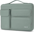 MOSISO 360 Protective Laptop Case 13.3 inch, 13-13.3 inch Laptop Sleeve Compatible with MacBook Air/Pro 13 / Pro 14, HP Dell ASUS Lenovo, Side Open Bag with 2 Raised&1 Flapover Pockets, Antique Green