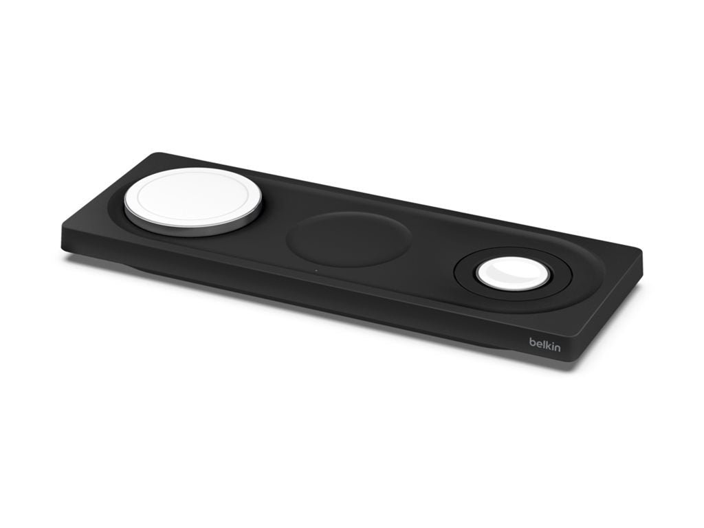 Belkin BoostCharge Pro 3-in-1 - Wireless charging pad - Fast Charge - black - for Apple AirPods; AirPods Pro; iPhone 12, 13; WIZ016TTBK
