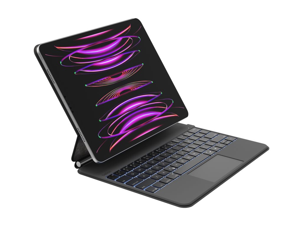 Belkin Connect Pro - Keyboard and folio case (protective case) - with magnetic stand - with trackpad - backlit - wireless - Bluetooth BBZ003TT-V1