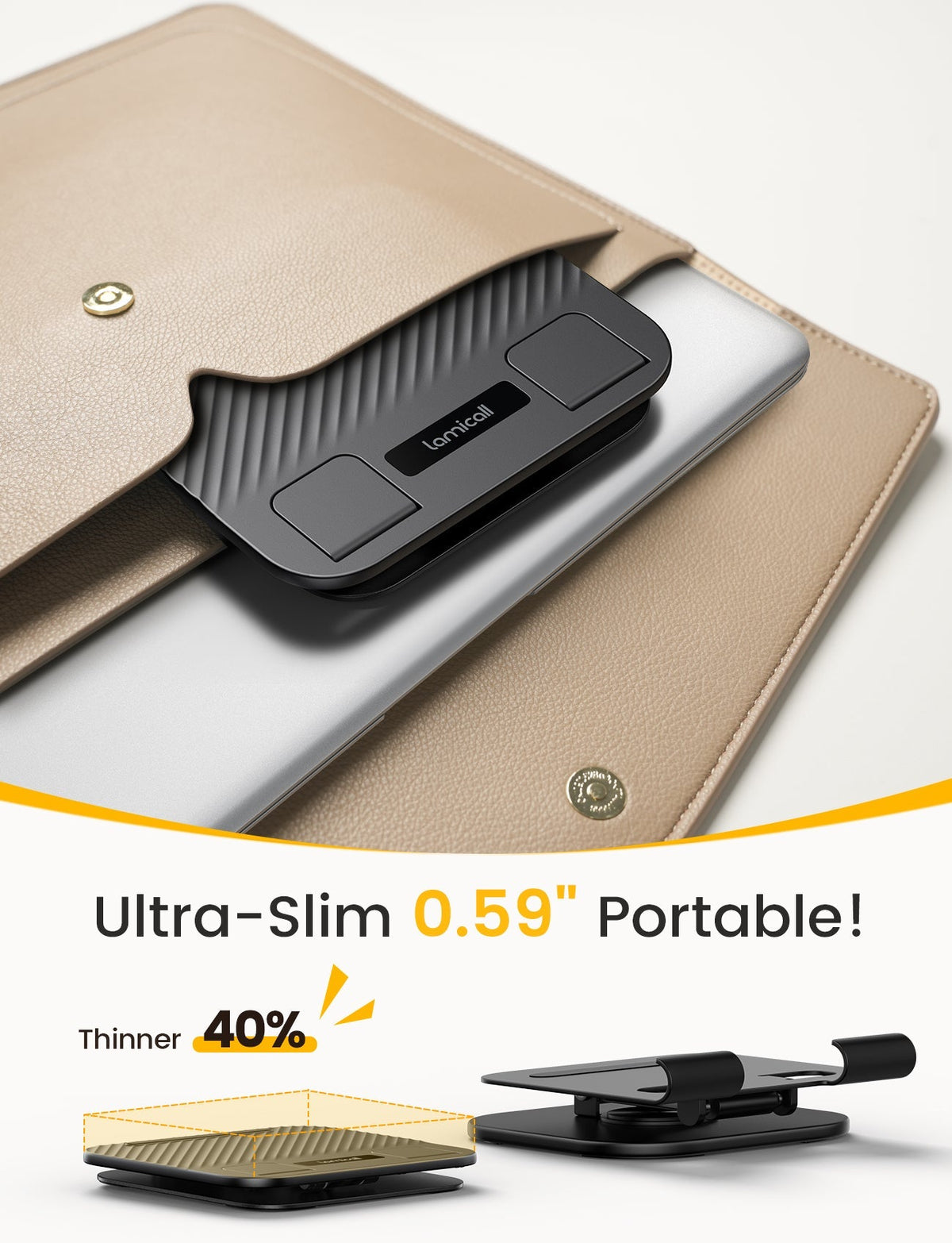 Lamicall Desktop Adjustable & Foldable 360°Rotation Tablet Stand Holder For 4.7-13" Devices